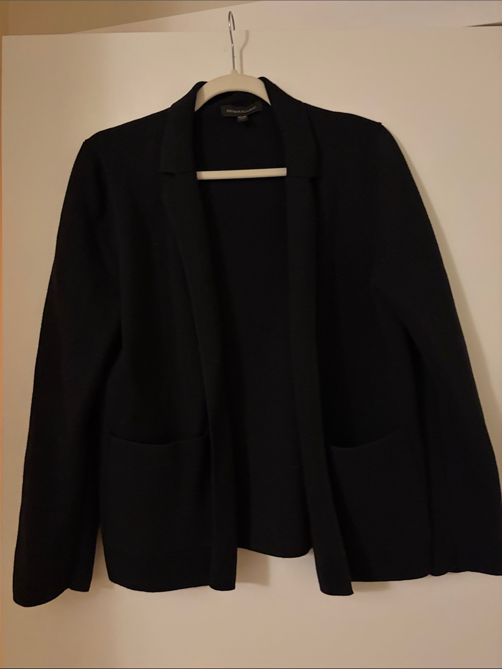 Banana Republic Black Open-Front Knit Blazer